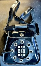 Bolsas Dallas vintage dos anos 1970 bolsa de telefone de vinil preta - limpa com etiqueta e alça comprar usado  Enviando para Brazil