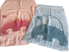 Conjunto Vintage Toalhas de Banho Cesta de Crochê Rosa Azul Não Usado NOS St. Marys EUA NOVO comprar usado  Enviando para Brazil