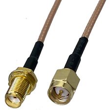 RG316 SMA macho para SMA fêmea conector anteparo RF coaxial jumper cabo pigtail comprar usado  Enviando para Brazil