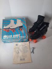 Patins Roller Derby Masculinos Vintage Anos 80 Tamanho 8 Couro Preto com Caixa e Chave comprar usado  Enviando para Brazil