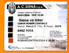 C2090- Vecchio BIGLIETTO PARTITA CALCIO- 2006 SIENA VS INTER, usado comprar usado  Enviando para Brazil