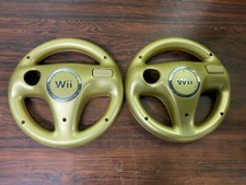 Pacote com 2 volantes de corrida Mario Kart dourado Nintendo Wii controle remoto A14 comprar usado  Enviando para Brazil