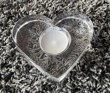 Teelichthalter herzform glas gebraucht kaufen  Dortmund