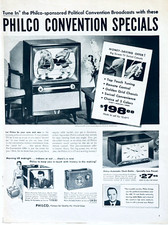 1956 aparelhos de TV PHILCO, rádio e relógio-rádio tamanho grande impresso anúncio 14x11" convenção, usado comprar usado  Enviando para Brazil