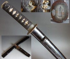 encaixe de espada koshirae wakizashi nêspera menuki botânica tsuba samurai comprar usado  Enviando para Brazil