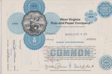 West Virginia Pulp and Paper Company, acciones 100 acciones, Delaware 1967 segunda mano  Embacar hacia Mexico