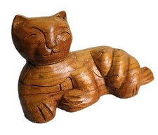 Rompecabezas vintage de madera para gatos 3D hecho a mano segunda mano  Embacar hacia Mexico