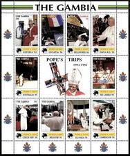 Gâmbia 2000 - Visitas do Papa, Estônia, Croácia - Folha de 10v - Scott 2225 - MNH, usado comprar usado  Enviando para Brazil