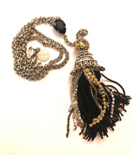 Collier sautoir pompon usato  Spedire a Italy