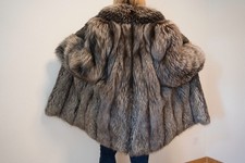 Srebrny lis futro kurtka saga lis rozmiar 40 prawdziwe futro, niebieska lis kurtka lis na sprzedaż  Wysyłka do Poland