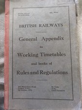 railway working timetables for sale  WHITBY