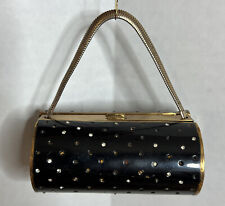 Bolsa compacta maquiagem vintage K&K metal preto strass espelhos Kotler Kopit, usado comprar usado  Enviando para Brazil