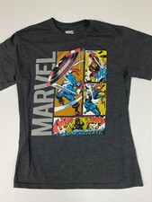 Camisa masculina Marvel pequena cinza quadrinhos capitão américa homem de ferro comprar usado  Enviando para Brazil