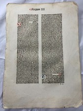 Two Consecutive Incunable Bible Leaves Kings III And IIII, 1482 comprar usado  Enviando para Brazil