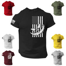 Bandeira Americana Eua Camiseta S-3XL Patriótico Distressed Masculina Manga Curta comprar usado  Enviando para Brazil