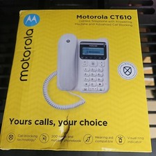 TELEFONE COM FIO MOTOROLA CT610 COM MÁQUINA DE ATENDIMENTO E BLOQUEIO AVANÇADO DE CHAMADAS NOVO comprar usado  Enviando para Brazil