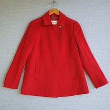 Usado, Casaco Sportscraft feminino tamanho 10 mistura de lã vermelha botão para cima peacoat inverno comprar usado  Enviando para Brazil
