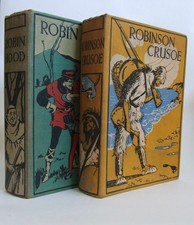 Robinson Crusoe & Robin Hood, 1920s Dec. Cloth, Wyeth, Plaisted Abbott, Plates comprar usado  Enviando para Brazil