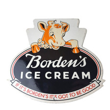 Placa de porcelana vintage para sorvete Borden - Placa para bomba de gás de serviço de leite de vaca láctea comprar usado  Enviando para Brazil