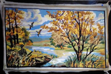 Canevas paysage barque d'occasion  Ambert