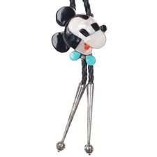 Usado, Gravata bolo Mickey Mouse c1980 Zuni esterlina com incrustação de várias pedras comprar usado  Enviando para Brazil
