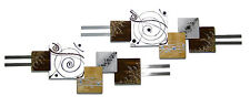 Escultura de parede de madeira, arte de parede de metal, conjunto de 2 quadrados decoração de parede, arte abstrata comprar usado  Enviando para Brazil