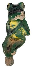 Usado, Antiga estátua vitoriana de sapo de jardim de cimento fundido com pintura original comprar usado  Enviando para Brazil