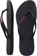 Tanga Havaianas feminina fina logotipo borracha preta neon rosa comprar usado  Enviando para Brazil