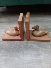 Vintage wooden bookends for sale  LICHFIELD