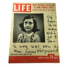 VTG Life Magazine August 18 1958 Anne Frank's Diary Cover Feature, Newsstand comprar usado  Enviando para Brazil