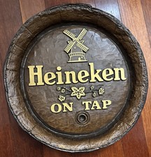 Placa de parede barril de cerveja vintage 3D “On Tap Heineken” plástico rígido placa de barril de torneira de cerveja comprar usado  Enviando para Brazil