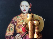 Kleine kokeshi holzpuppen gebraucht kaufen  Lörrach