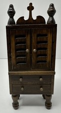 Armário de madeira vintage miniatura para casa de bonecas escritório comprar usado  Enviando para Brazil