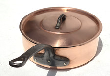 Panela de cobre francesa vintage 9,1 polegadas com tampa França forro de estanho perfeito 2mm 5lbs comprar usado  Enviando para Brazil