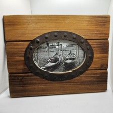 Moldura para foto vintage de madeira real para barco com furo de porta 4x6 tem imperfeições ver foto comprar usado  Enviando para Brazil