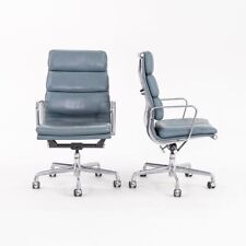 2005 Herman Miller Eames Soft Pad cadeira executiva em couro azul 15+ disponível comprar usado  Enviando para Brazil