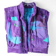 Chaleco Guignon Usable Art Púrpura y Azul Patchwork Para Mujer Talla Grande segunda mano  Embacar hacia Mexico