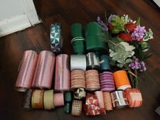 Lote enorme de 8 lb de fita para decoração de arco artes e artesanato com flores  comprar usado  Enviando para Brazil