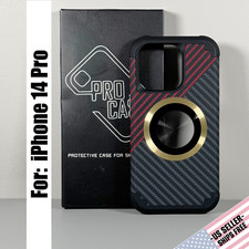 Capa para iPhone 14 Pro - Padrão de fibra de carbono vermelha | Círculo magnético dourado comprar usado  Enviando para Brazil