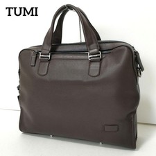 Bolsa de negócios masculina TUMI de couro, couro granulado, marrom escuro, limite de armazenamento A4 comprar usado  Enviando para Brazil