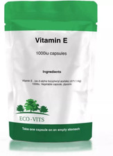 Usado, Cápsulas de vitamina E 1000 UI – Natural, Alta Potência, Adequado para Vegetarianos comprar usado  Enviando para Brazil