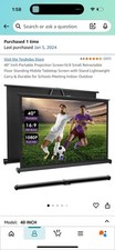 Inch portable projection for sale  Filer