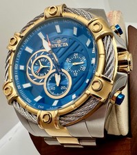 Relógio masculino Invicta Bolt aço, modelo dourado 25522 mostrador azul brilhante pulseira de dois tons comprar usado  Enviando para Brazil