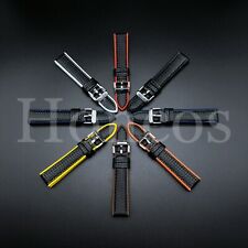 20 22 mm pulseira de relógio de borracha preta silicone fibra de carbono fivela vermelha nova EUA, usado comprar usado  Enviando para Brazil