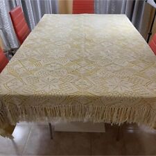 Toalha de mesa vintage de crochê forrada amarela marfim 83x77  comprar usado  Enviando para Brazil