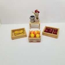 Lote de 4 cajas de madera en miniatura para casa de muñecas de frutas y banco, etc. segunda mano  Embacar hacia Mexico