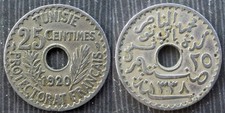 Tunisia centimes 1920 usato  Vobarno