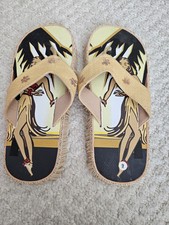  Novas Sandálias Femininas Flip Flop Hula Palm Tree Praia Tropical Havaí Flórida Tamanho 9 comprar usado  Enviando para Brazil