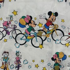 Lençóis planos e ajustados vintage Disney Mickey Mouse & Friends passeio de bicicleta anos 80 comprar usado  Enviando para Brazil