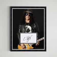 Usado, Slash - Guitarrista do Guns N Roses assinado à mão autêntico autógrafo emoldurado display comprar usado  Enviando para Brazil